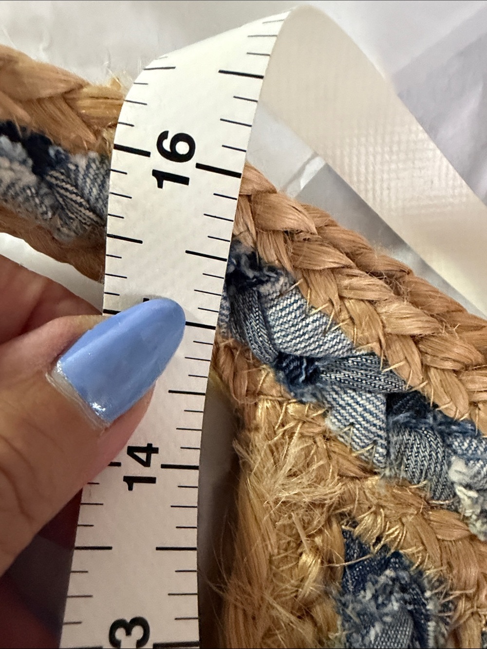 Antik Kraft Braided Jute and Denim Large Tote Bag - Picture 6 of 7